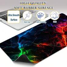 1 Peça Mouse Pad de Jogo Neon - Mouse Pad de Jogo Neon Lightning Grande Antiderrapante, Estampa Impressa em HD - Tapete de Teclado Estendido para Casa, Escritório, Esportes Eletrônicos, Jogos de PC - Múltiplos Tamanhos Disponíveis Fácil de Limpar e Lavar, Ideal para Casa, Escritório, Local de Trabalho, Sala de Jogos e Dormitórios; Perfeito para Suprimentos de Volta às Aulas, Presentes de Férias para Namorados e Namoradas, Acessórios de Escritório, Suprimentos de Escritório, Tapetes de Mesa e Mouse Pads. - A - Visão 4