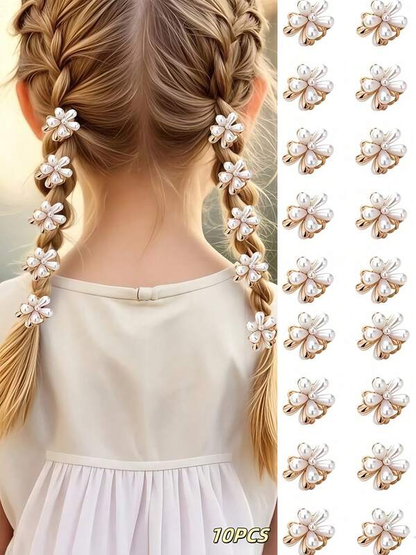 10 piezas de mini pinzas para el cabello con flores, pinzas pequeñas para el lado, accesorios para el cabello para crear peinados elegantes con raya lateral