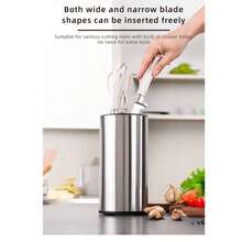 Household Knife Holder Plastic Storage Rack Kitchen Knife Stand - Silver - View 4