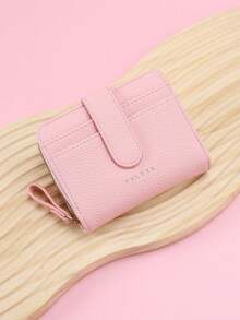 Wavhen Minimalist Style Short Wallet, Compact Zipper Wallet With Textured Leather, Multi-Functional Coin Purse Card Holder Clutch - Small - View 5