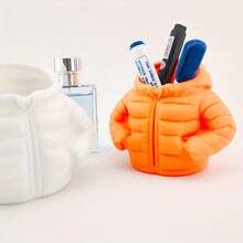 1pc Creative Down Jacket-Style Plastic Pen Holder, 3D Printed, Desk Decoration Item, Creative Pen Holder, Suitable For Storing Pens On A Desk,Makeup Brushes.Desktop Organizer, Pens Not Included. A Gift For Friends And Classmates. - Multicolored - View 8