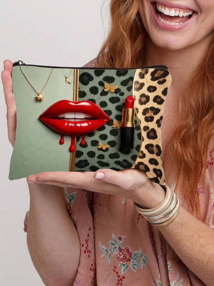 Túi đựng mỹ phẩm du lịch thời trang với họa tiết trang điểm - Túi nhỏ gọn, có khóa kéo, thích hợp đựng mỹ phẩm, đồ dùng vệ sinh cá nhân và văn phòng phẩm, dễ lau chùi, món quà lý tưởng cho phái nữ và những người yêu thích trang điểm. Túi đựng mỹ phẩm, túi sắp xếp đồ trang điểm, túi đựng đồ dùng vệ sinh cá nhân khi đi du lịch. - Nhiều màu - Xem 1