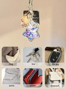 1个星空许愿瓶吊坠，梦幻星空许愿瓶钥匙扣，漂流瓶吊坠，手机挂饰，小饰品，包包挂饰，汽车钥匙扣，钥匙链挂绳，钥匙扣配件，钥匙圈，情侣钥匙扣，男士钥匙扣，女士钥匙扣，女士礼物，情人节礼物，生日礼物，朋友礼物，节日礼物，活动纪念品，派对小礼品 - 彩色 - 查看 5