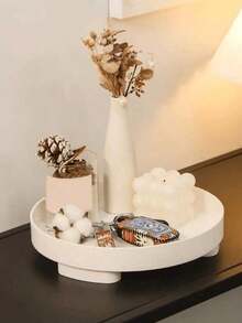 1Pc Fashionable And Simple Tray Displaying, Flower Vase, And Cosmetics On Dresser And Storing Aromatherapy And Makeup Best Gifts Birthday Plates Kitchen Accessories Kitchen Decor Table Trays Fruit Tray Tray Decor Graduation - trắng - Xem 3