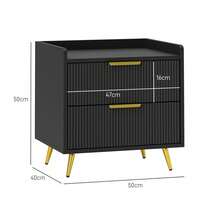 Bedside Table, Bedside Cabinet With 2 Drawers, Side End Table With Metal Legs For Bedroom Living Room - White - View 7