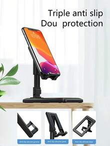 1个可折叠手机支架，桌面支架，创意可调节便携支架 - 白色 - 查看 5