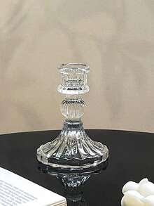 1 Pc/1 Set High-Transparency Glass Candle Holder, Modern Luxury Style Candle Holder. Suitable For Fireplace, Meditation, Ambient Lighting, Housewarming Gift, Birthday And Graduation Ceremonies, Ramadan Celebrations - one-size - View 16