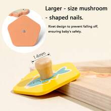 1pc Wooden Mushroom Peg Cartoon Inlay Board Toy, Small Animal Feeding Matching Grab Board Game, Suitable For Children 12m+ - Multicolor - View 7