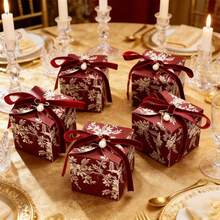10 piezas/Paquete Caja de regalo para fiesta, Caja de regalo de boda, Caja de regalo de alta gama para dulces, galletas, adecuada para varios festivales - Multicolor - Ver 7