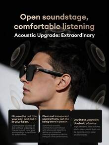 Lenovo 联想GS106复古蓝牙眼镜，蓝牙6.0开放式设计，超长续航，灵敏触控，轻巧舒适，适合户外、办公、驾驶等场合，时尚配饰，兼容智能手机，馈赠佳品。 - 棕色的 - 查看 7