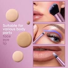 BS-MALL High Quality 10pcs Dual-Ended Purple Makeup Brush Set With Rose Red Storage Bag, Foundation Brush, Blush Brush, Highlighter Brush Set, Convenient Storage For Travel - Mauve Purple - View 3