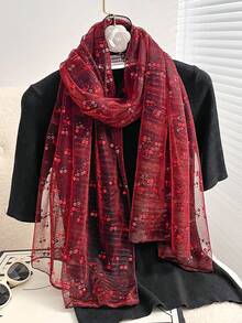 1pc New Spring And Summer Sequin Scarf Shawl Headscarf Sunscreen Beach Scarf, Suitable For Beach Vacation Shawl, Adds Highlights To Your Style And Is A Festive Gift - Scarf - View 9