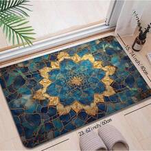 Thảm trải sàn sang trọng họa tiết Mandala xanh dương và vàng, thảm trang trí hiệu ứng kính vẽ tinh tế, thảm chào đón phong cách Bohemian cho ngôi nhà, chất liệu nhung mềm mại, thảm chùi chân, thảm nhỏ, thảm chào đón, thảm trải sàn, thảm chùi chân ngoài trời, thảm nhà bếp, trang trí nhà cửa, thảm cửa trước, thảm trải sàn nhỏ, thảm ngoài trời, trang trí nhà cửa, thảm trải sàn, thảm sân vườn, thảm có thể giặt được. - Nhiều màu - Xem 7