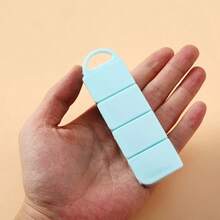 1个便携式四格药盒，长方形随身携带药品收纳盒 - 彩色 - 查看 5