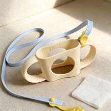 1 Set Bottle Handle - Silicone Bottle Handles With Strap, Silicone Protective Cover For Glass Bottles, Silicone Bottle Sleeve With Strap, Portable Baby Cup Holder, Strap Bottle Rack, Compatible With 5cm-7.5cm Diameter Bottles, Wide Mouth & Large Caliber Bottles & Cups - Champagne - View 7