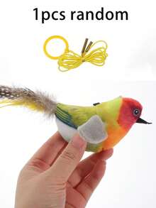 3件套高品质互动猫鸟玩具 - 逼真鸣叫羽毛玩具，适合室内猫咪/幼猫 | 可悬挂于门框的踢腿玩具，缓解无聊，促进运动 - 彩色 - 查看 8