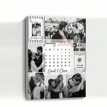 1件个性化情人节礼物（男士款），周年纪念日礼物，周年纪念日帆布模板，可编辑情侣照片拼贴画，浪漫个性化礼物，个性化墙饰，房间装饰品，房间用品，可选相框 - 多色 - 查看 7