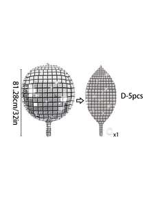 9 Stücke 22-Zoll Silber Discokugel Ballons, 4D große metallische Folienballons mit Goldsterne, geeignet für 70er 80er Disco Themenpartys, Geburtstage, Hochzeiten, Jahrestags-Dekoration, Silvester-Dekoration - Verschiedenfarbig - Übersicht 15