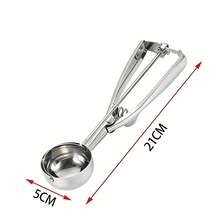 1 pieza de cuchara para helado de acero inoxidable, duradera y fácil de limpiar, con diseño ergonómico que facilita el desmoldado sin esfuerzo, ideal para escenarios como preparación de bandejas de frutas en cocina, elaboración de repostería y campamentos al aire libre, disponible en múltiples tamaños a elección para satisfacer las necesidades de formar bolas de distintas dimensiones. - 100945 plata - Ver 6