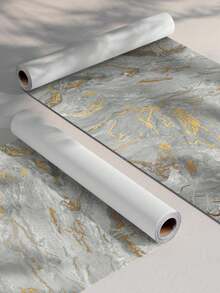 1roll Glossy Marble Wallpaper Peel And Stick Kitchen Counter Top Covers Gery Contact Paper For Countertops Waterproof Laminate Renter Friendly Countertop Vinyl Wrap Marble Table Desk - Multicolor - View 4