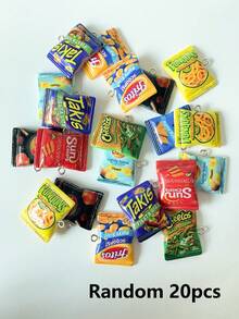 10个/20个迷你逼真薯片袋树脂吊坠，各种流行的DIY饰品制作吊坠，创意美食主题工艺配件，DIY饰品配件，适用于项链、手链、钥匙扣、包包挂饰和Blyth Ob11娃娃装饰 - Pendant 1 - 查看 6