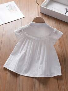Girls' New Blouse, Short Sleeve Top For Summer - White - View 2
