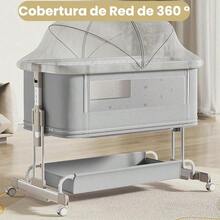 cunas para bebésMYXSRI Colecho para Bebe Cuna para Bebe con 7 Niveles de Ajuste De Altura Dos Modos Colchón Cambiador Red Cesta de Almacenamiento 4 Ruedas Giratorias Bloqueables 125 * 65 * 78cm Gris - gris - Ver 6