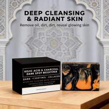 1 件/2 件/4 件香氛乳酸和竹炭手工皂，清洁沐浴皂，适用于浴室和皮肤护理 - 黑色 - 查看 12