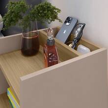 Kit With 2 Units Of Bedside Tables With Retro Legs And Cell Phone Holder And Compact Bedroom Organizer Max - 咖啡棕 - 查看 6