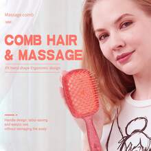 1 Stück Cut Out Mesh Haarbürste, atmungsaktiver flauschiger Haarkamm - Kopfhautmassagebürste, antistatisch, Haaraccessoires - Verschiedenfarbig - Übersicht 3