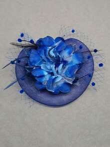 1件女士复古20、30、50年代风格头饰，配有蝴蝶结、花朵和面纱，适合婚礼、下午茶派对等场合。 - 彩色 - 查看 7