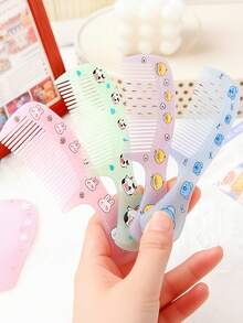 11件套女孩迷你蝴蝶结发圈和动物图案果冻迷你梳套装，便携实用糖果色小梳子，适合女孩发型设计和护发，送给女孩的最佳礼物 - 彩色 - 查看 3