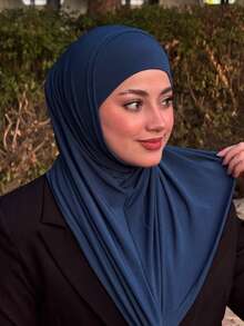 1件装女士中东阿拉伯迪拜土耳其穆斯林纯色经典简约时尚休闲优雅端庄莫代尔丝棉柔软透气头巾帽，多功能围巾头巾，适合日常生活、节日、聚会、礼拜等场合。 - turban - 查看 4