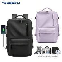 17-Inch Laptop Business Work Waterproof Backpack, Large Travel Backpack For Both Men And Women, Handbag, With Laptop Compartment, Suitable For Carry-On Luggage, Carry-On Luggage Box, Super Large Travel Backpack, Suitable For Business Trips, Travel Bag, Suitable For School, Suitable For Both Men And Women. - 孔雀藍 - 查看 1