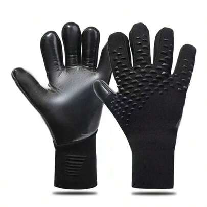 1 Par de Guantes de portero de fútbol, protección de dedos, anti-deslizante, transpirable, entrenamiento, guantes de fútbol suaves y resistentes al desgaste
