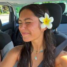 2Pcs/Hairpin Plumeria Headdress Holiday Style Seaside Bangs Female Flower Hairpin Side Hairpin Clip Egg Ear Clip - 黃色 - 查看 5