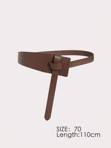 1pc Women's Versatile Waist Belt, Soft & Fashionable Knotted Wide Waist Cincher For Coats & Dresses - Diagonal Knot Waist Belt - View 22