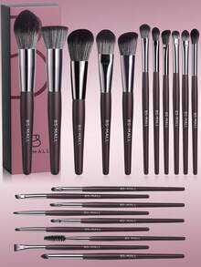 BS-MALL 20pcs High Quality Pearl Makeup Brush Set, Professional Makeup Tools Makeup Artist Eyeshadow Brush, Foundation Brush, Blush Brush - Rust Brown - View 8
