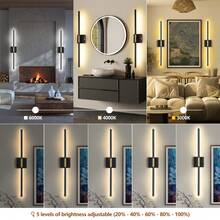 Daoteper Battery Operated Wall Sconces Set Of 2, Wireless USB Rechargeable Wall Lights With Remote Control, 360° Rotation,Dimmable LED Rechargeable Sconces Picture Lamp Picture Lamp For Living Room,Bedroom,Hallway -BLACK - Black - View 6