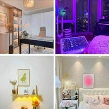 6pcs LED Color Changing Cabinet Lights With Remote Control, Battery Powered No Plug Needed, Suitable For Wardrobe And Corridor - Multicolor - View 5