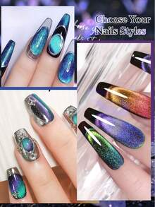 双猫眼凝胶指甲油套装 - 足部、手部和指甲护理美甲套装，包含6瓶双猫眼凝胶指甲油和1根磁性棒。需配合LED美甲灯使用。在家即可打造沙龙级美甲效果。适合专业美甲师和美甲爱好者。高品质凝胶，时尚美甲，每瓶7毫升。 - 彩色 - 查看 8