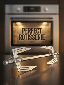 1 pieza Tenedor de pollo a la brasa de acero inoxidable, diseño ajustable para una instalación fácil, adecuado para pollo asado en horno, barbacoa y parrilla al aire libre. Construcción de una sola pieza, anticorrosión y antiaceitoso, acero inoxidable duradero, herramienta práctica para asar a la parrilla. - Multicolor - Ver 6