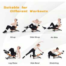 Abdominal Ab Exercise Machine Height Adjustable Incline Workout Equipment Ab Rocket Exerciser - 橘色 - 查看 3