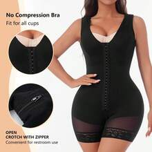 1 High Compression Shapewear, Suitable For Colombian Female Faja, Used For Controlling Abdominal Fat, Full Body Shaping, 3 Hooks, Waist Trainer, Hip Straightener,Faja Moldeadoras De Cuerpo - 彩色 - 查看 8