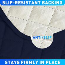 YSTYLE Large 1-Seater Relaxing Reclining Chair Cover, Waterproof Electric Reclining Chair Cover, Universal Armchair Cover, Armchair Cover With Side Pockets - Dark Blue - View 6