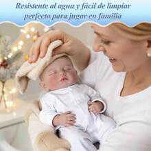 OMANIFER Muñecas Reborn de Bebé niño de 55 cm,Cuerpo Blando y Articulaciones Móviles,Set de Juguete y Vaja de Regalo Apto para Niños a Partir de 3 años,Incluye Accesorios de Juguete y Ropa de Bebés - Multicolor - Ver 3