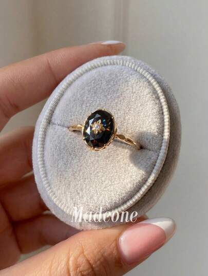 1 pieza Anillo de diamantes con diseño floral de lujo y brillo, delicado y elegante, adecuado para citas y uso en fiestas