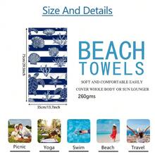 1 chiếc khăn tắm biển họa tiết mỏ neo và rùa biển sọc xanh trắng, chất liệu microfiber siêu mềm, cỡ lớn, thấm hút cực tốt, thích hợp cho du lịch, hồ bơi, lặn biển, lướt sóng, yoga, cắm trại, nhiều kích cỡ khác nhau, phụ kiện bãi biển. - A - Xem 18