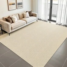 Synthetic Sisal Rug With Cotton, Large, 3.00 X 2.00m, Geometric, Modern, Minimalist, Natural, Pileless, Handmade, Lightweight, Practical, Non-Slip, Washable - Honeycomb - View 3
