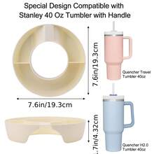 1个三格零食托盘，可重复使用分隔式零食杯托盘，适用于家庭影院、户外派对野餐、派对用品（适用于40盎司杯子）、返校季 - 彩色 - 查看 2